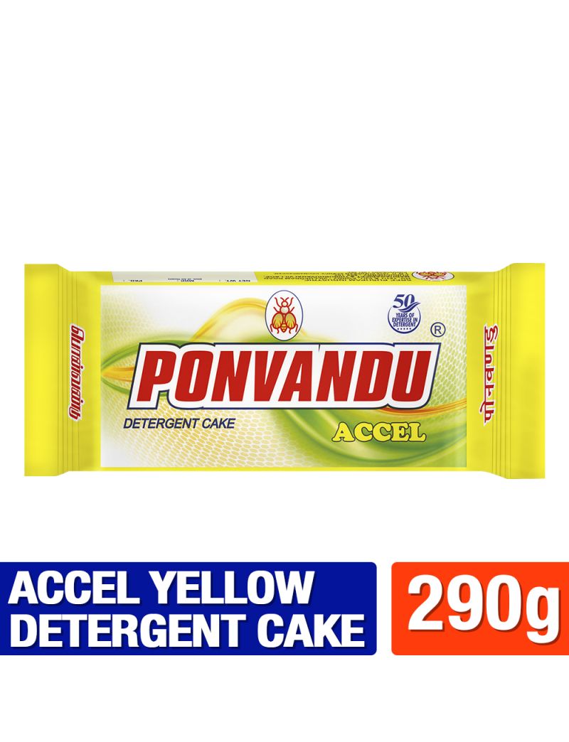 Ponvandu Yellow Accel Detergent Cake 290g