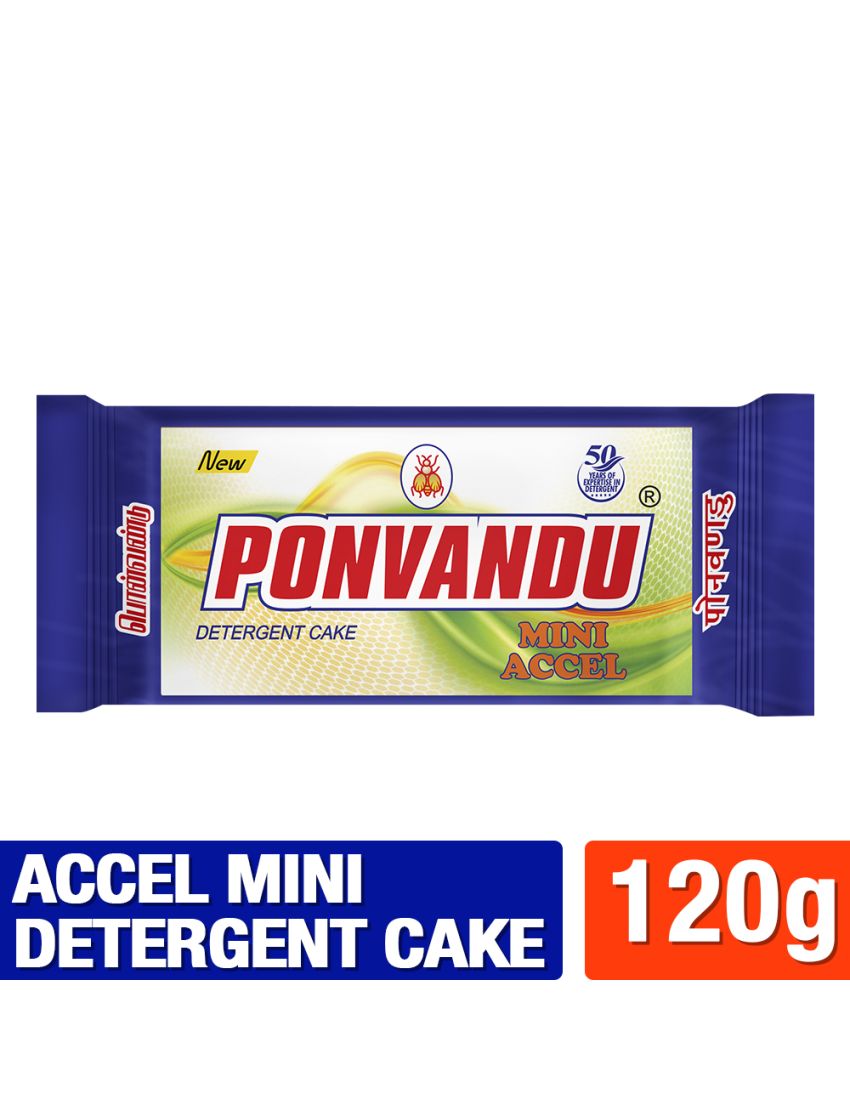 New Ponvandu Detergent Cake Mini Accel 120g