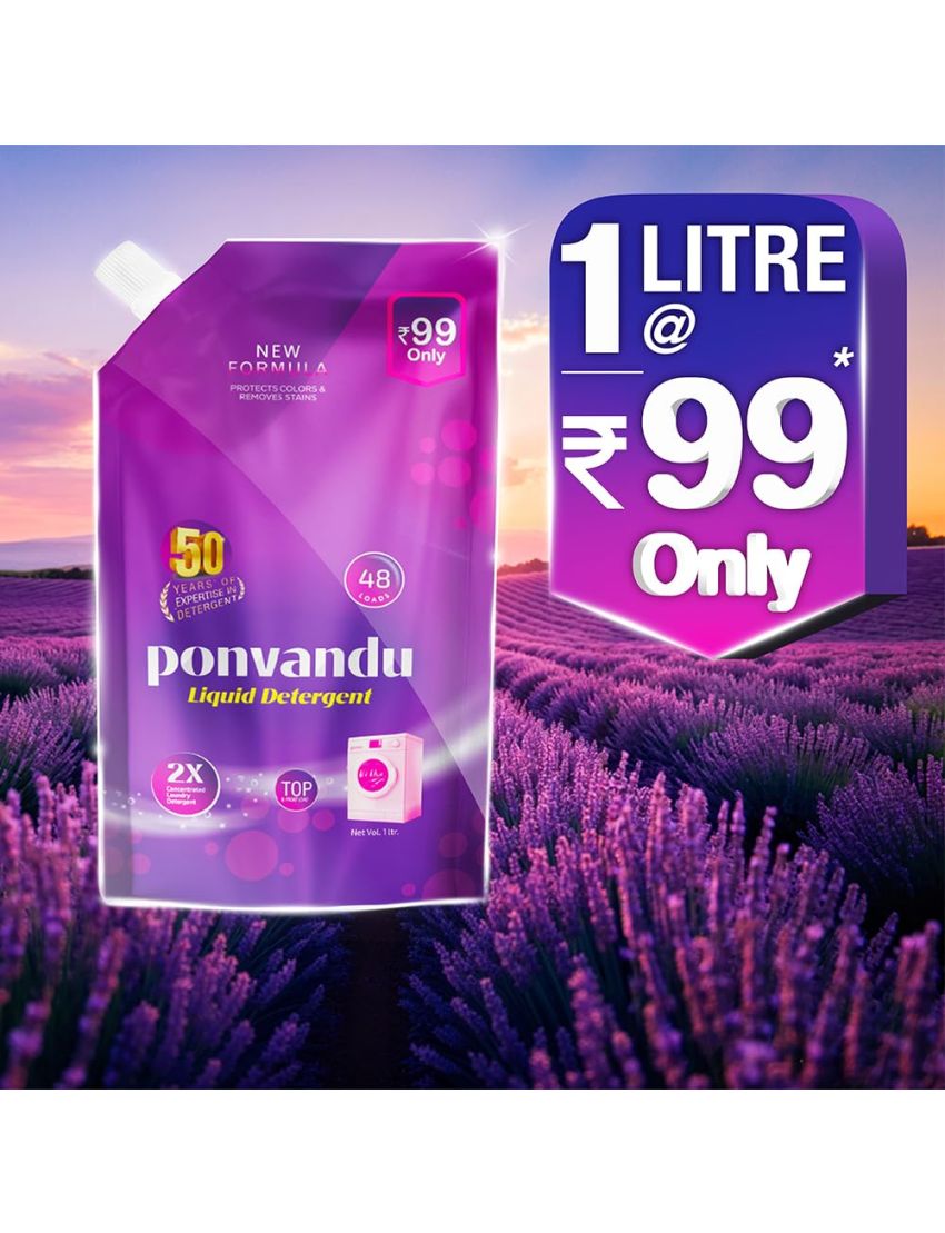 Ponvandu Detergent Liquid Value Pack New-1 L