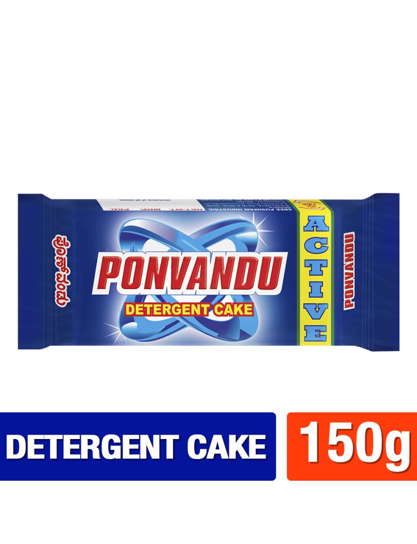 Ponvandu Active Detergent Cake Blue 150g + Premium Detergent Powder 