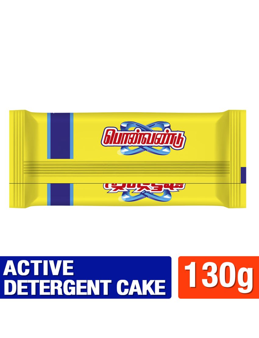 Ponvandu Active Detergent Cake Yellow 130g + Premium Detergent Powder