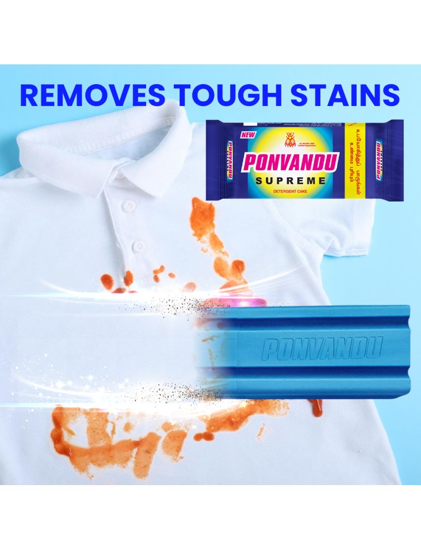 New Ponvandu Supreme Detrgent Cake-250g + Premium Detergent Powder