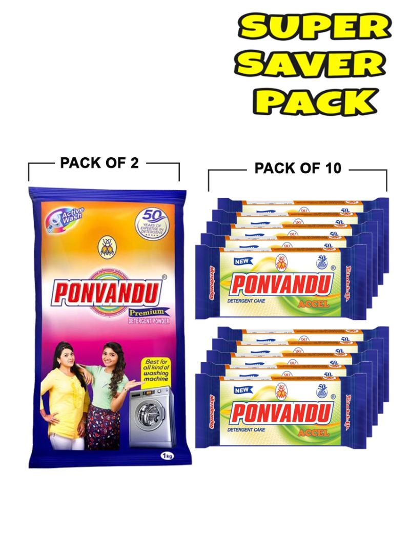 New Ponvandu Accel Detergent Cake-240g + combo